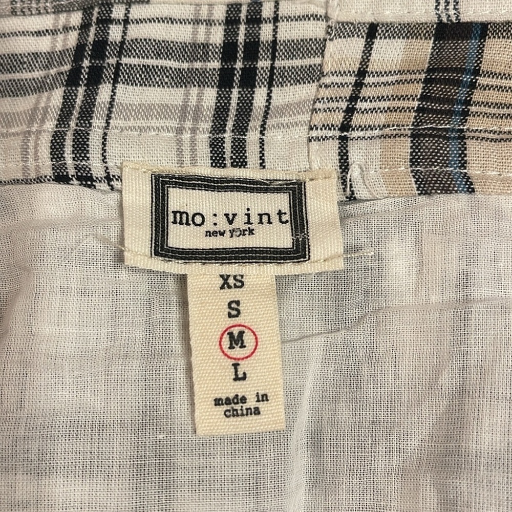 Patchwork Plaid Midi Skirt Cottagecore Academia Pockets Lined M - Picture 7 of 8